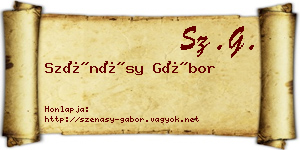 Szénásy Gábor névjegykártya