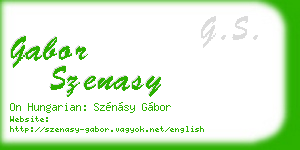gabor szenasy business card