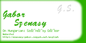 gabor szenasy business card